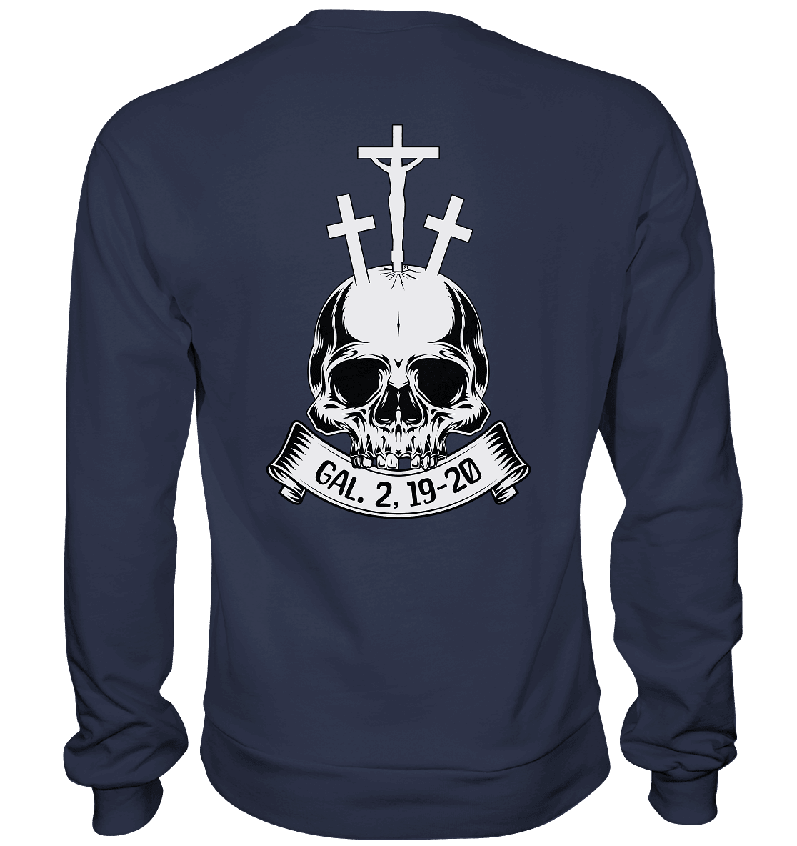 Gekreuzigt mit Christus – Galater 2,19–20 | Christliche Kleidung - Premium Sweatshirt - Sweatshirts - Deep Navy - GfoitMa