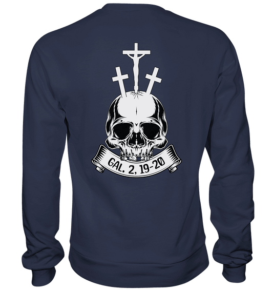 Gekreuzigt mit Christus – Galater 2,19–20 | Christliche Kleidung - Premium Sweatshirt - Sweatshirts - Deep Navy - GfoitMa