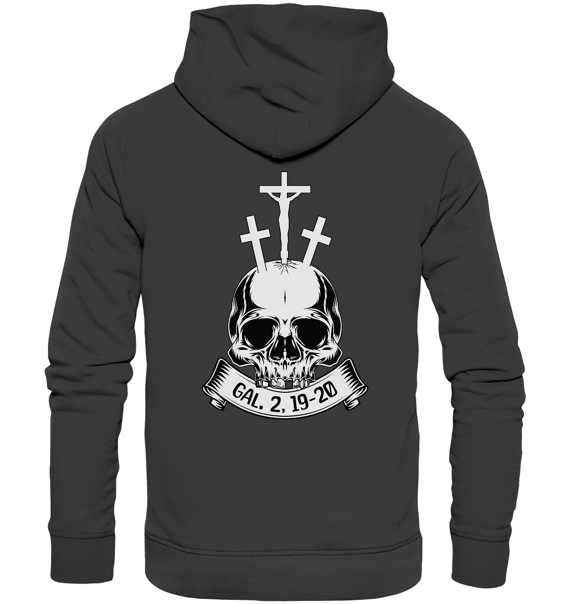 Gekreuzigt mit Christus – Galater 2,19–20 | Christliche Kleidung - Premium Unisex Hoodie - Hoodies - Charcoal - GfoitMa
