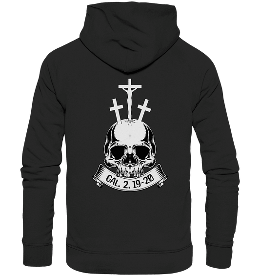 Gekreuzigt mit Christus – Galater 2,19–20 | Christliche Kleidung - Premium Unisex Hoodie - Hoodies - Black - GfoitMa