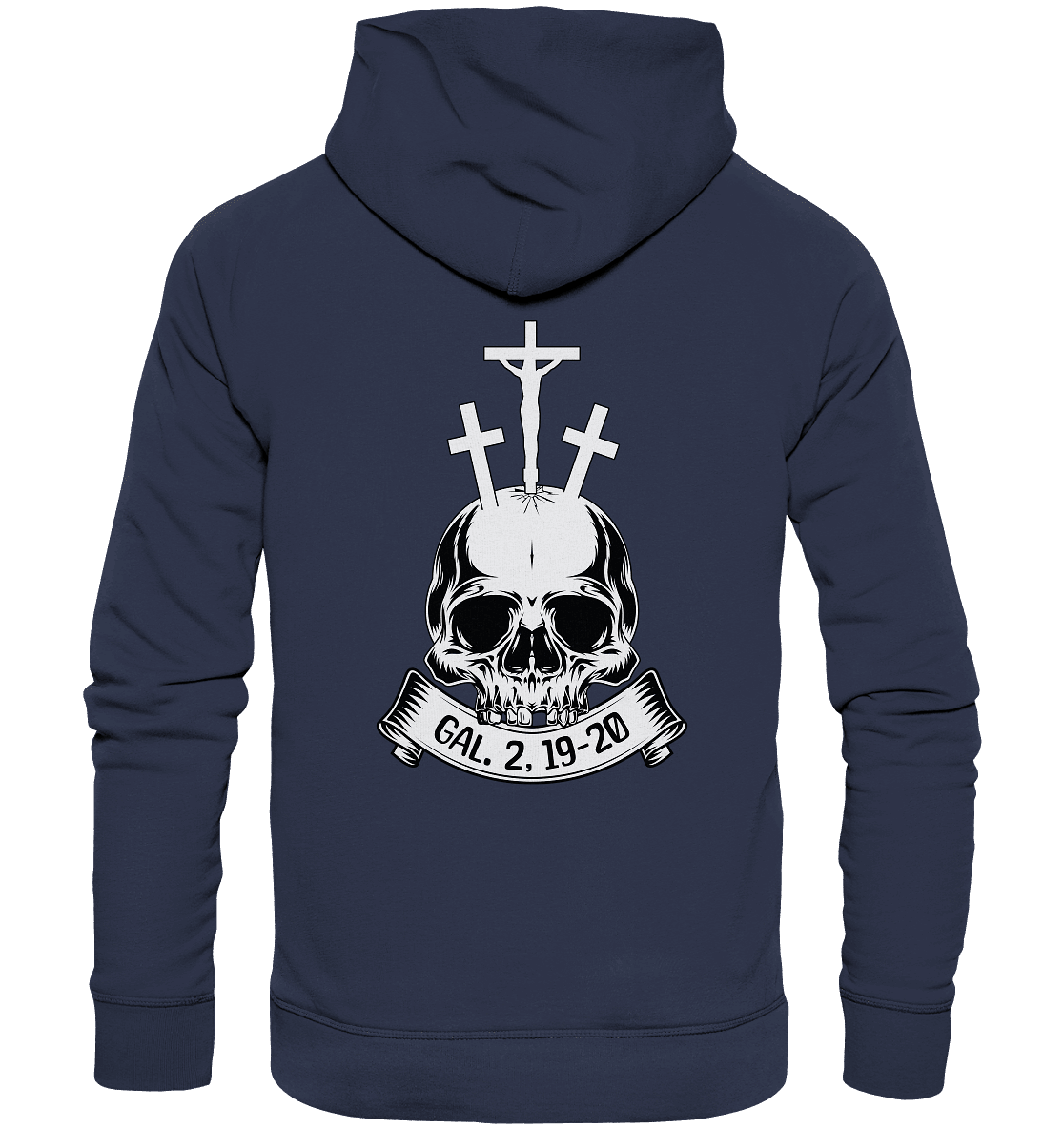 Gekreuzigt mit Christus – Galater 2,19–20 | Christliche Kleidung - Premium Unisex Hoodie - Hoodies - Deep Navy - GfoitMa