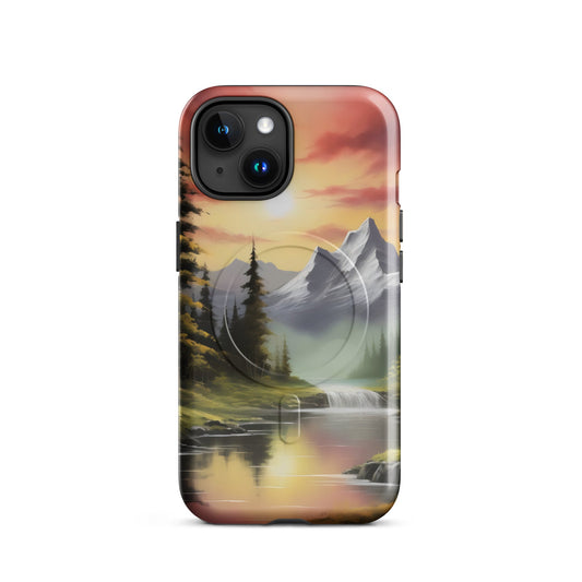 Gemalte Berglandschaft - Hardcase iPhone®-Hülle mit MagSafe® - iPhone 15 - GfoitMa