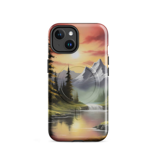 Gemalte Berglandschaft - Hardcase iPhone®-Hülle mit MagSafe® - iPhone 14 - GfoitMa