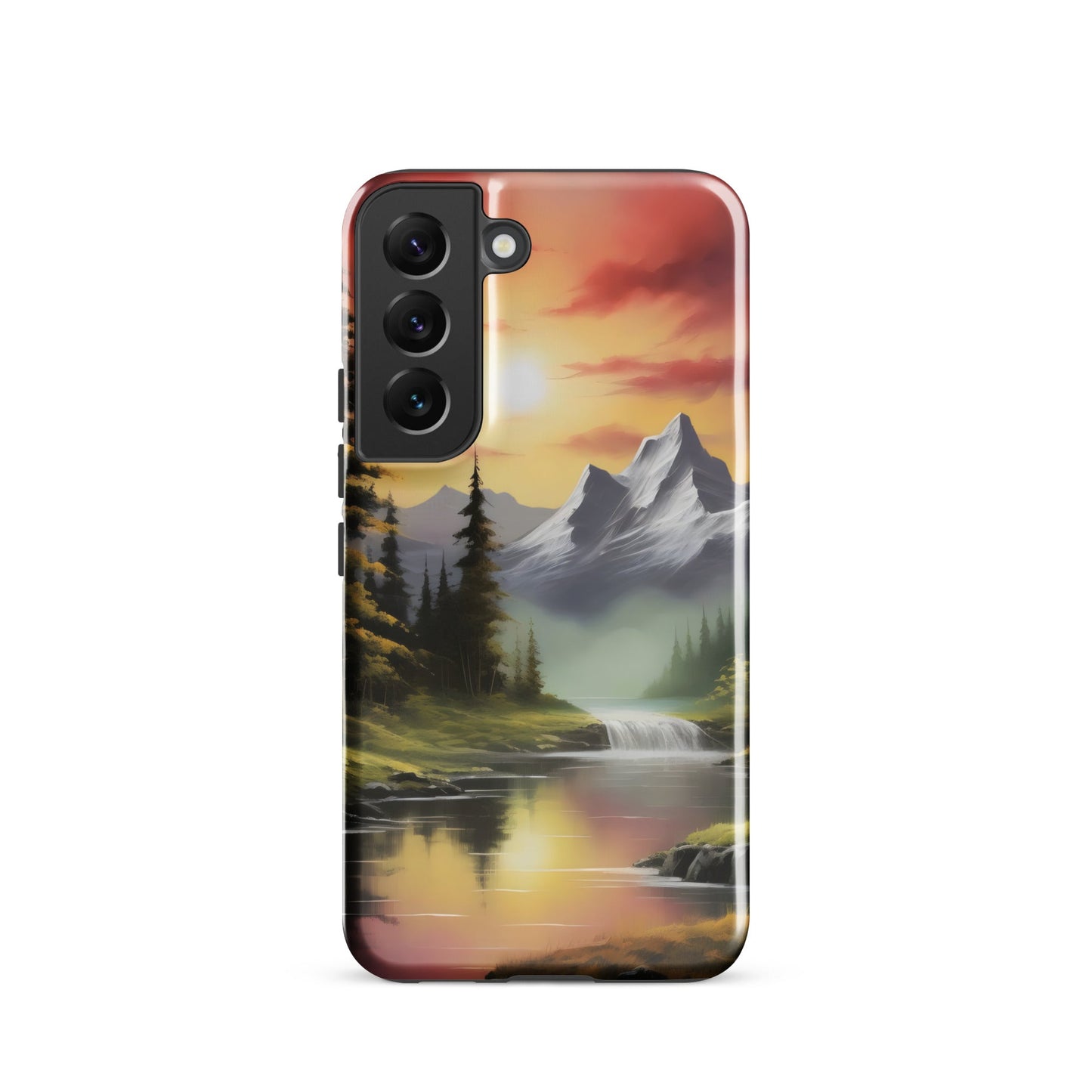 Gemalte Berglandschaft - Hardcase Samsung®-Hülle - Samsung Galaxy S22 - GfoitMa
