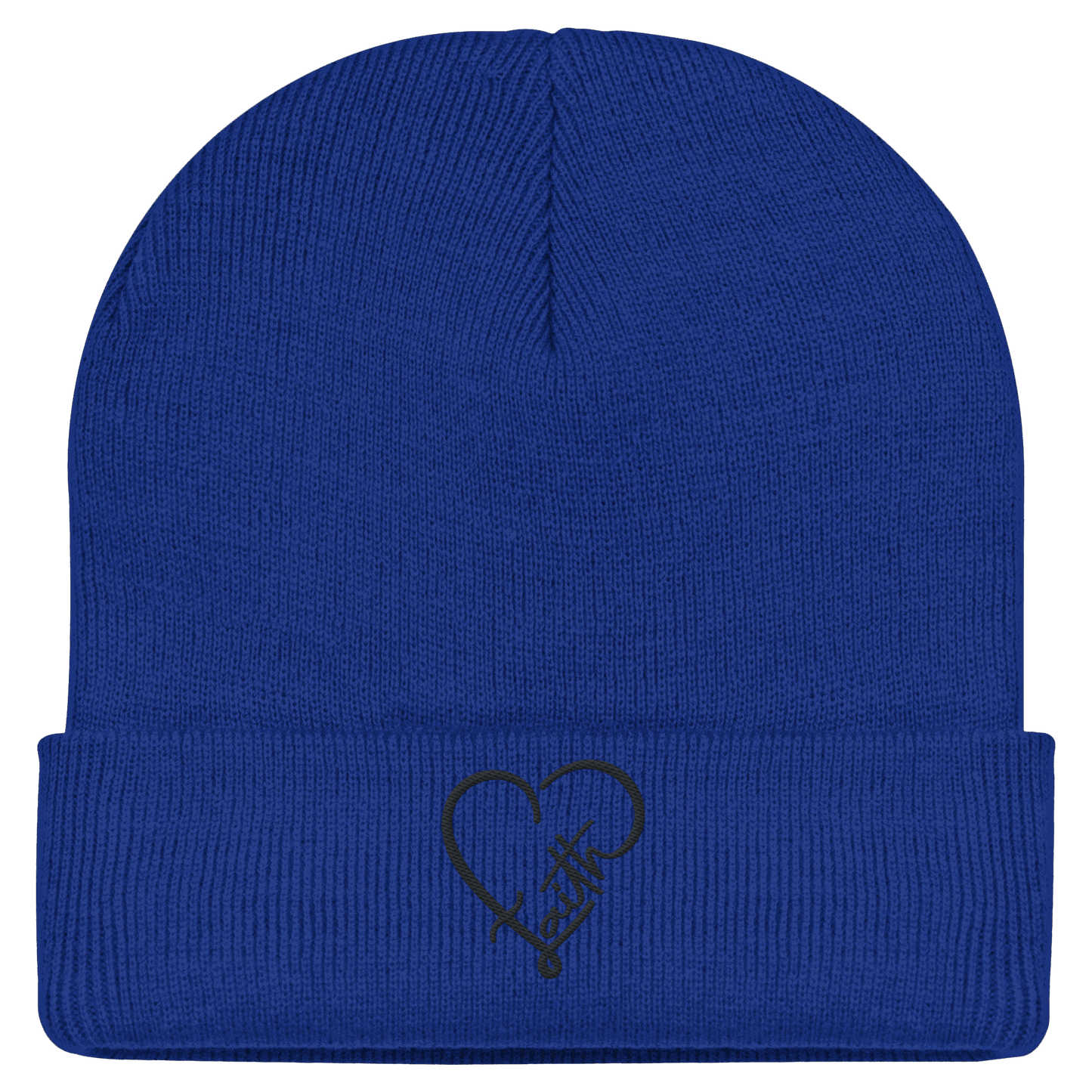 Gesticktes Glaube Motiv in Herzform (Stick) - Classic Beanie - Kappen & Mützen - Bright Royal - GfoitMa