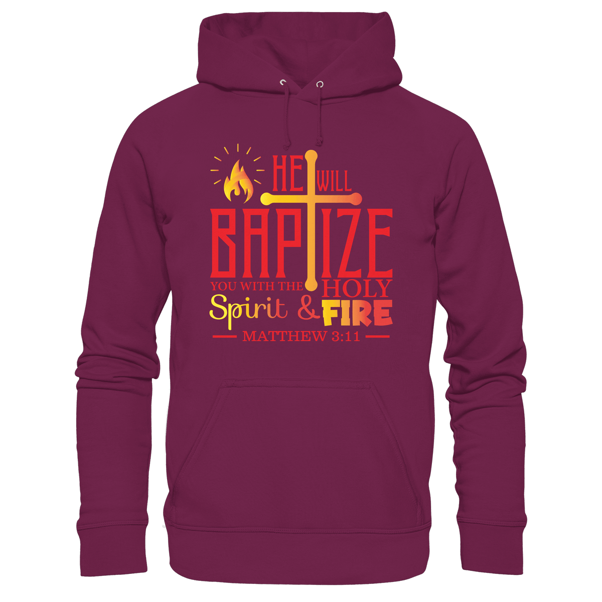 Getauft mit Geist und Feuer – Matthäus 3,11 | Christliches Design - Kids Premium Hoodie - Kids & Babys - Burgund - GfoitMa