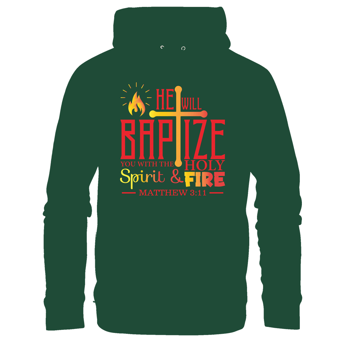 Getauft mit Geist und Feuer – Matthäus 3,11 | Christliches Design - Kids Premium Hoodie - Kids & Babys - Bottlegreen - GfoitMa