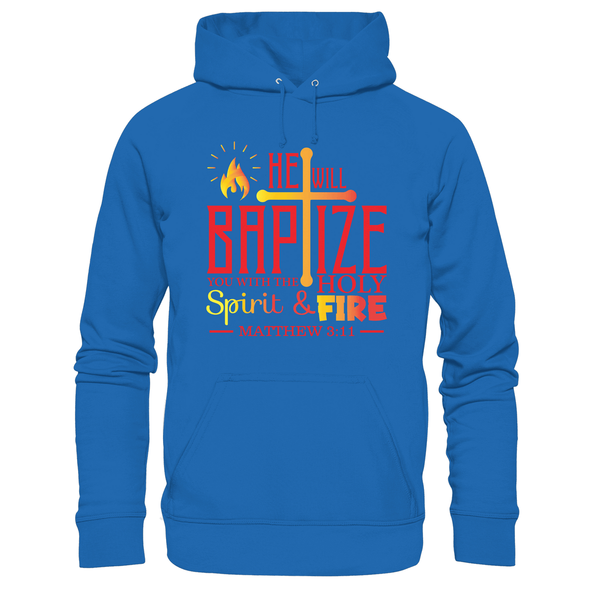 Getauft mit Geist und Feuer – Matthäus 3,11 | Christliches Design - Kids Premium Hoodie - Kids & Babys - Royal Blau - GfoitMa