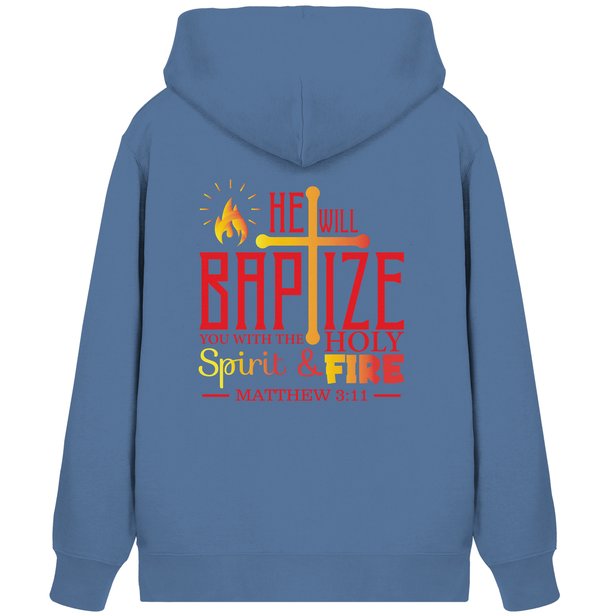 Getauft mit Geist und Feuer – Matthäus 3,11 | Christliches Design - Organic Zipper - Jacken/ Zipper - Bright Blue - GfoitMa