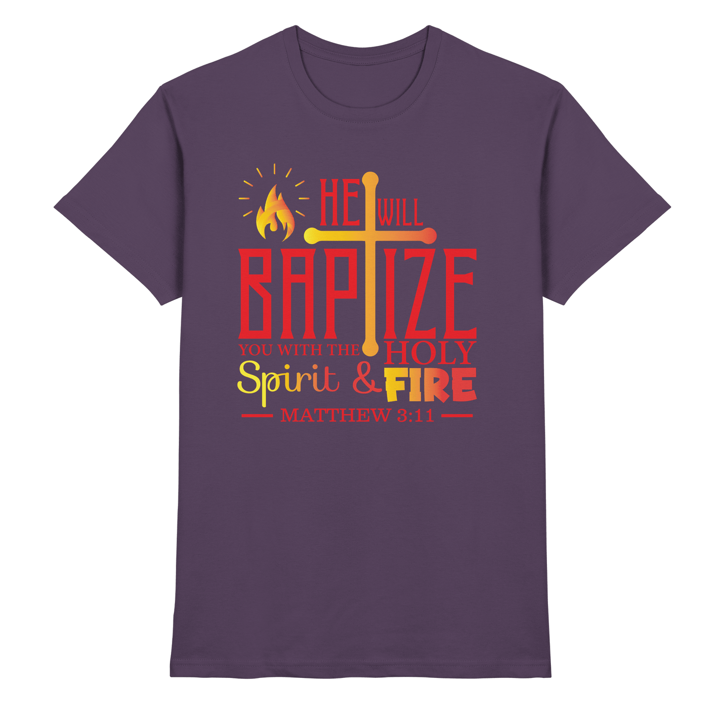 Getauft mit Geist und Feuer – Matthäus 3,11 | Christliches Design - Premium Shirt - Unisex-Shirts - Urban Purple - GfoitMa