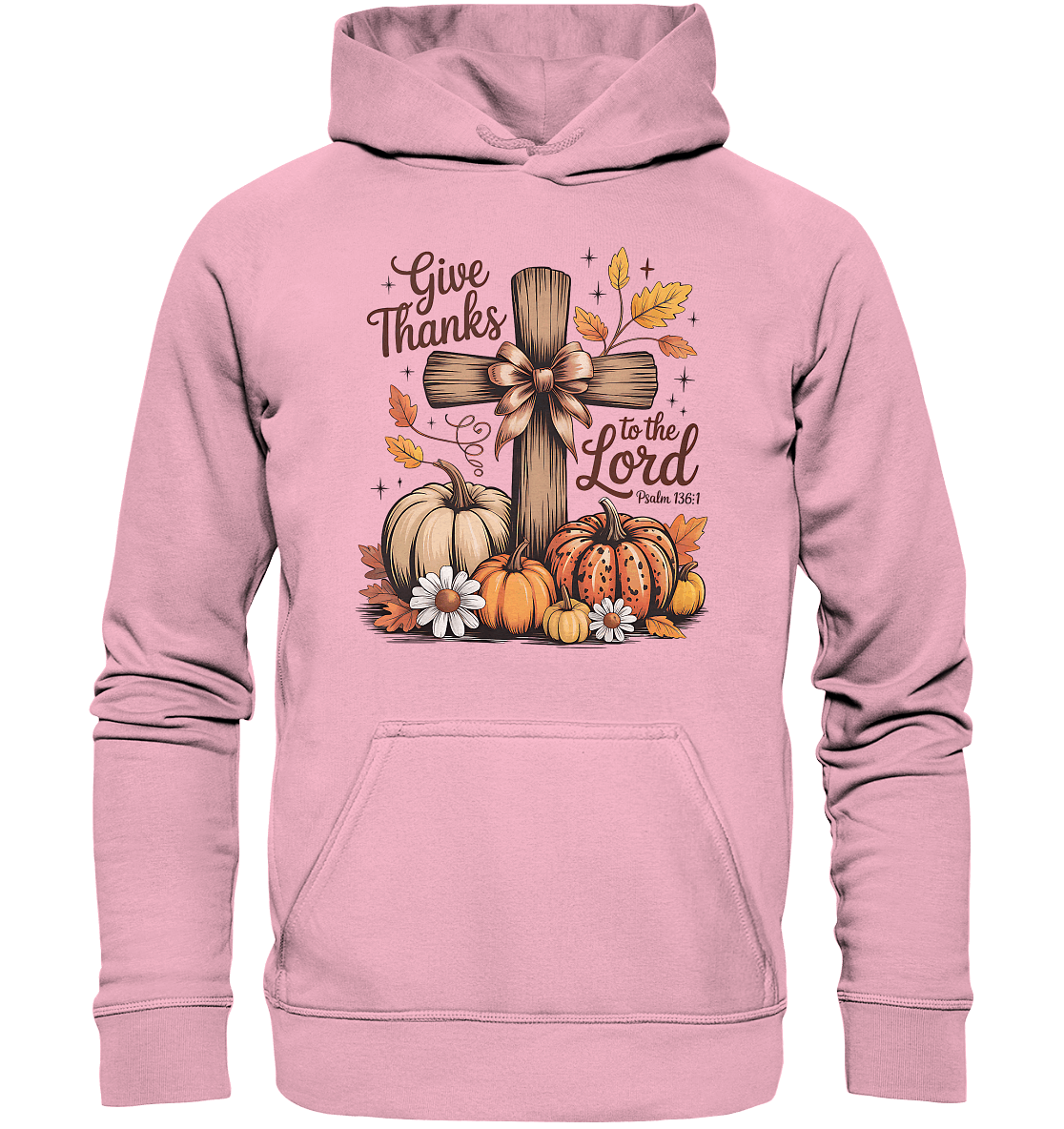 Give Thanks to the Lord – Psalm 136:1 | Christliche Kleidung & Geschenke im Retro-Design - Kids Premium Hoodie - Kids & Babys - Light Pink - GfoitMa