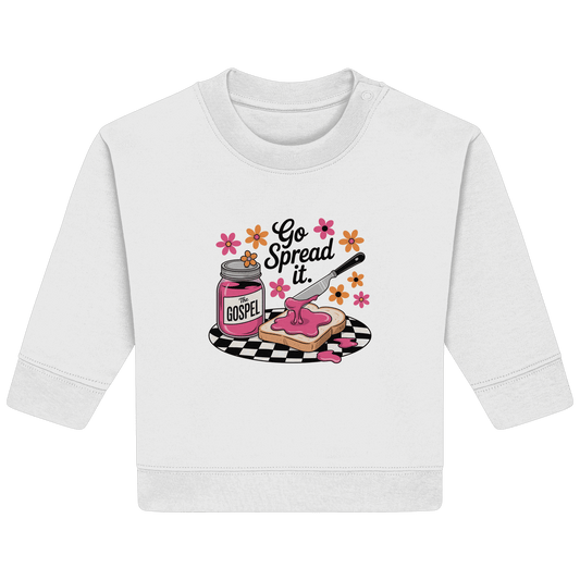 Go Spread It – The Gospel | Christliche Produkte - Baby Organic Sweatshirt - Kids & Babys - White - GfoitMa