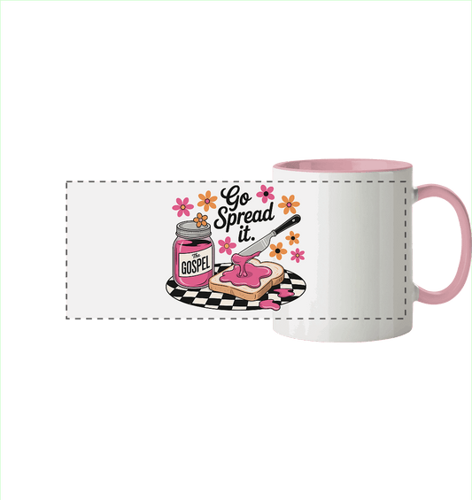 Go Spread It – The Gospel | Christliche Produkte - Panorama Tasse zweifarbig - Trinkgefäße - Altrosa - GfoitMa