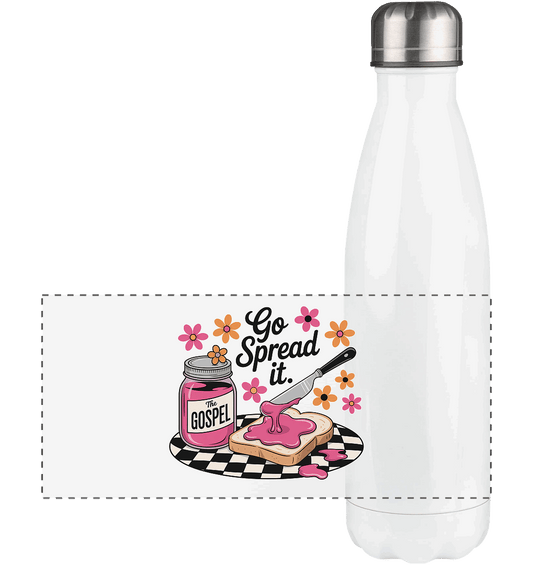 Go Spread It – The Gospel | Christliche Produkte - Panorama Thermoflasche 500ml - Trinkgefäße - White - GfoitMa