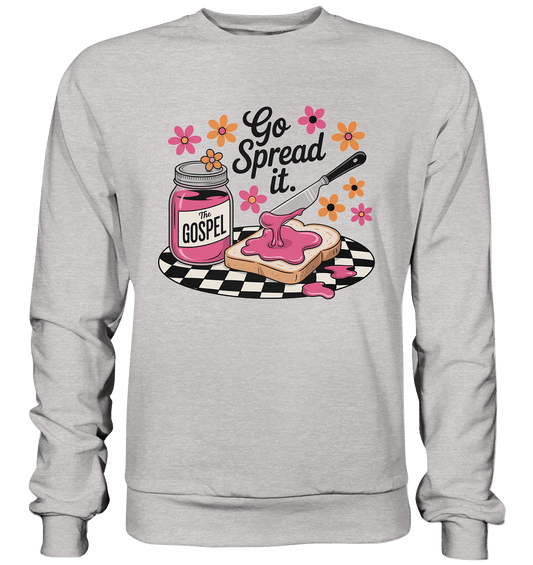 Go Spread It – The Gospel | Christliche Produkte - Premium Sweatshirt - Sweatshirts - Heather Grey (meliert) - GfoitMa