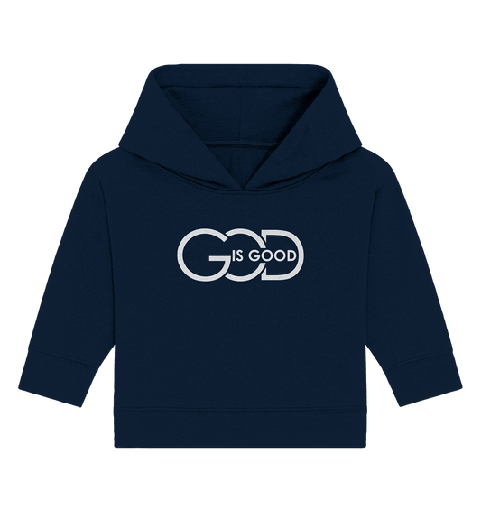 God is Good | Christliche Kleidung - Baby Organic Hoodie - Kids & Babys - French Navy - GfoitMa