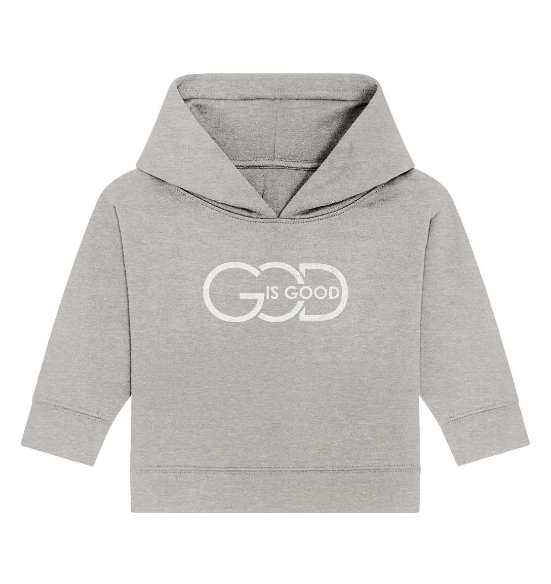 God is Good | Christliche Kleidung - Baby Organic Hoodie - Kids & Babys - Heather Grey - GfoitMa