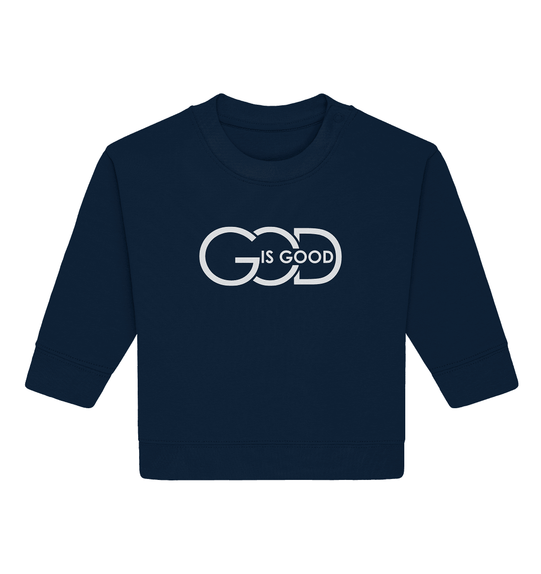 God is Good | Christliche Kleidung - Baby Organic Sweatshirt - Kids & Babys - French Navy - GfoitMa