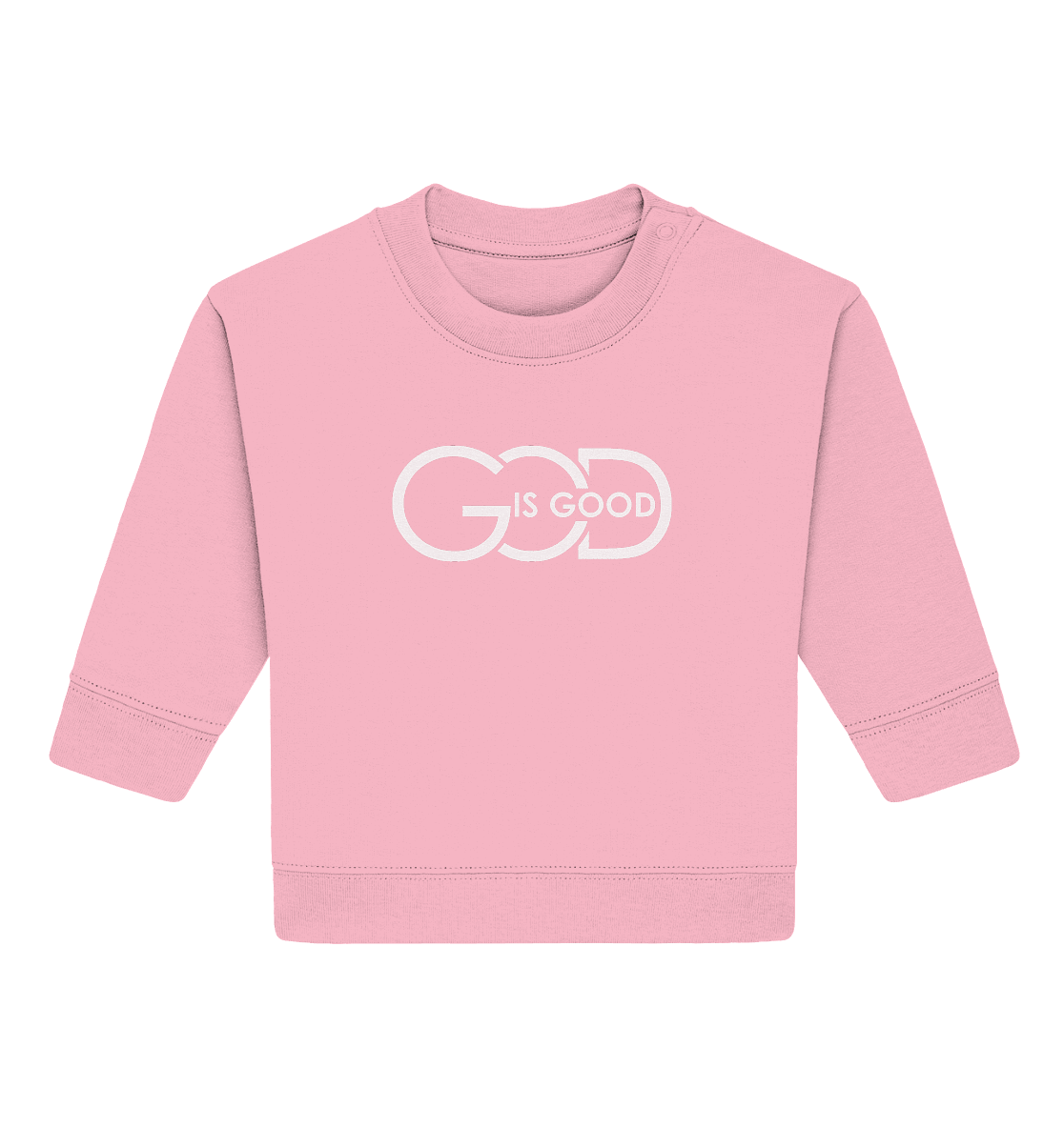 God is Good | Christliche Kleidung - Baby Organic Sweatshirt - Kids & Babys - Cotton Pink - GfoitMa