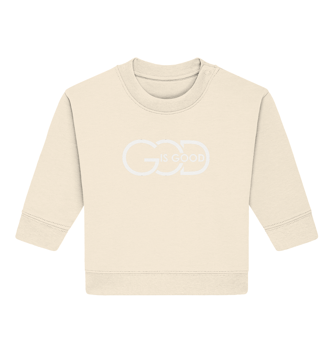 God is Good | Christliche Kleidung - Baby Organic Sweatshirt - Kids & Babys - Natural Raw - GfoitMa