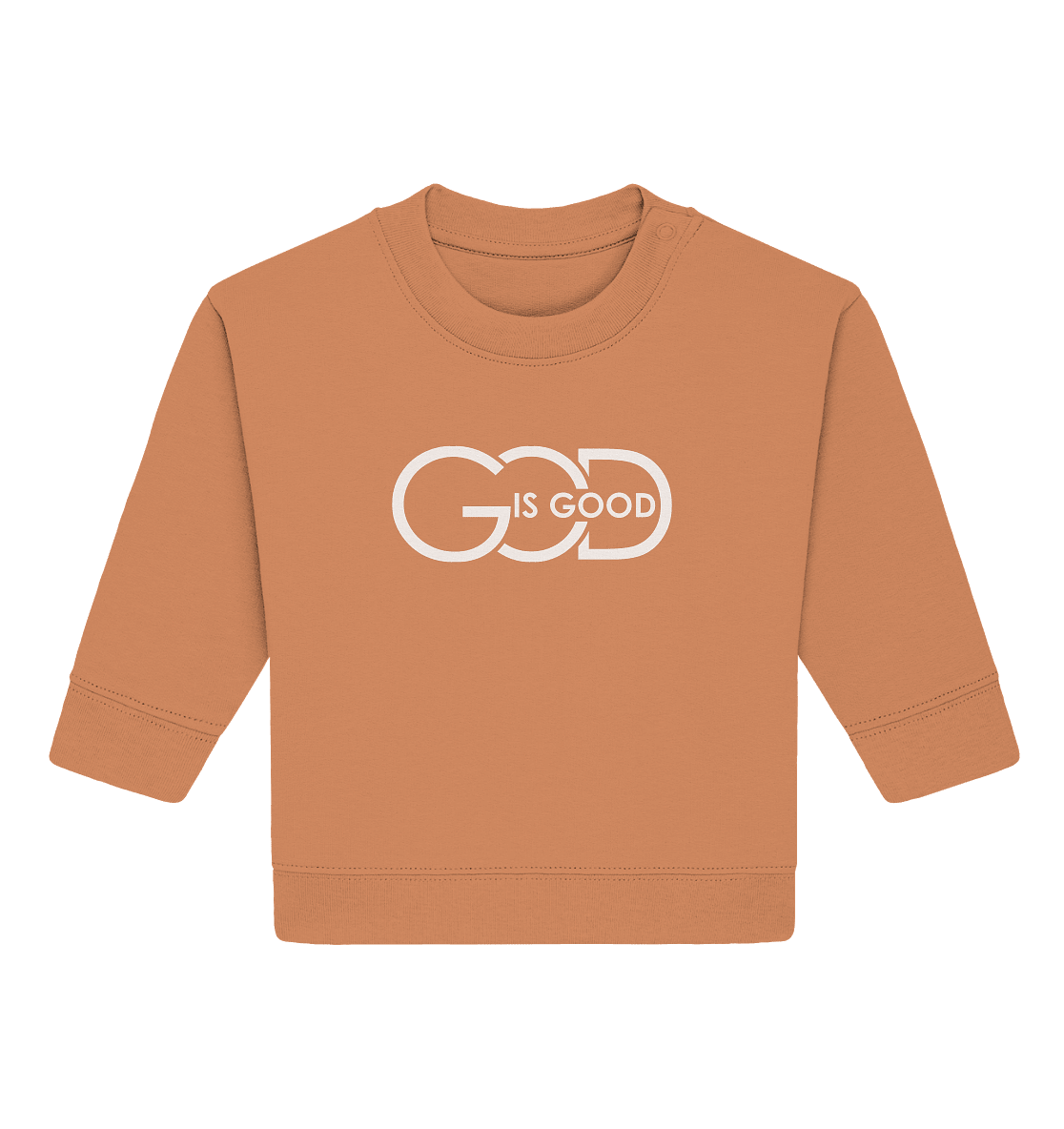 God is Good | Christliche Kleidung - Baby Organic Sweatshirt - Kids & Babys - Volcano Stone - GfoitMa