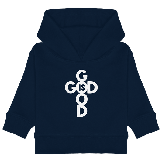 God is Good | Christliche Kleidung & Geschenke im Kreuz-Design - Baby Organic Hoodie - Kids & Babys - French Navy - GfoitMa