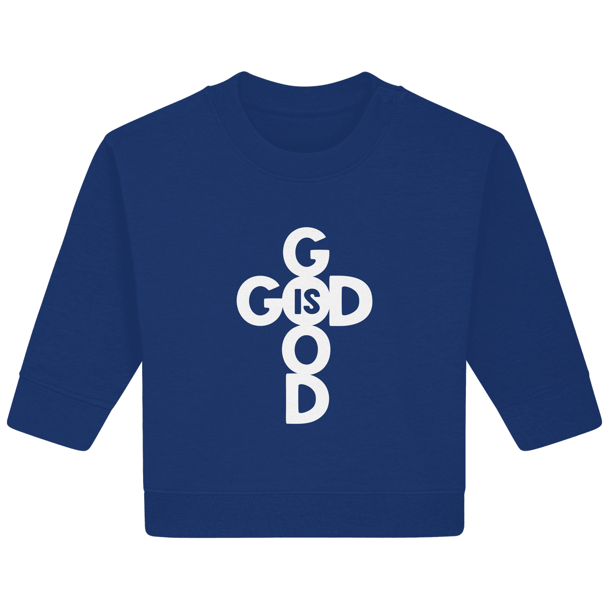 God is Good | Christliche Kleidung & Geschenke im Kreuz-Design - Baby Organic Sweatshirt - Kids & Babys - French Navy - GfoitMa