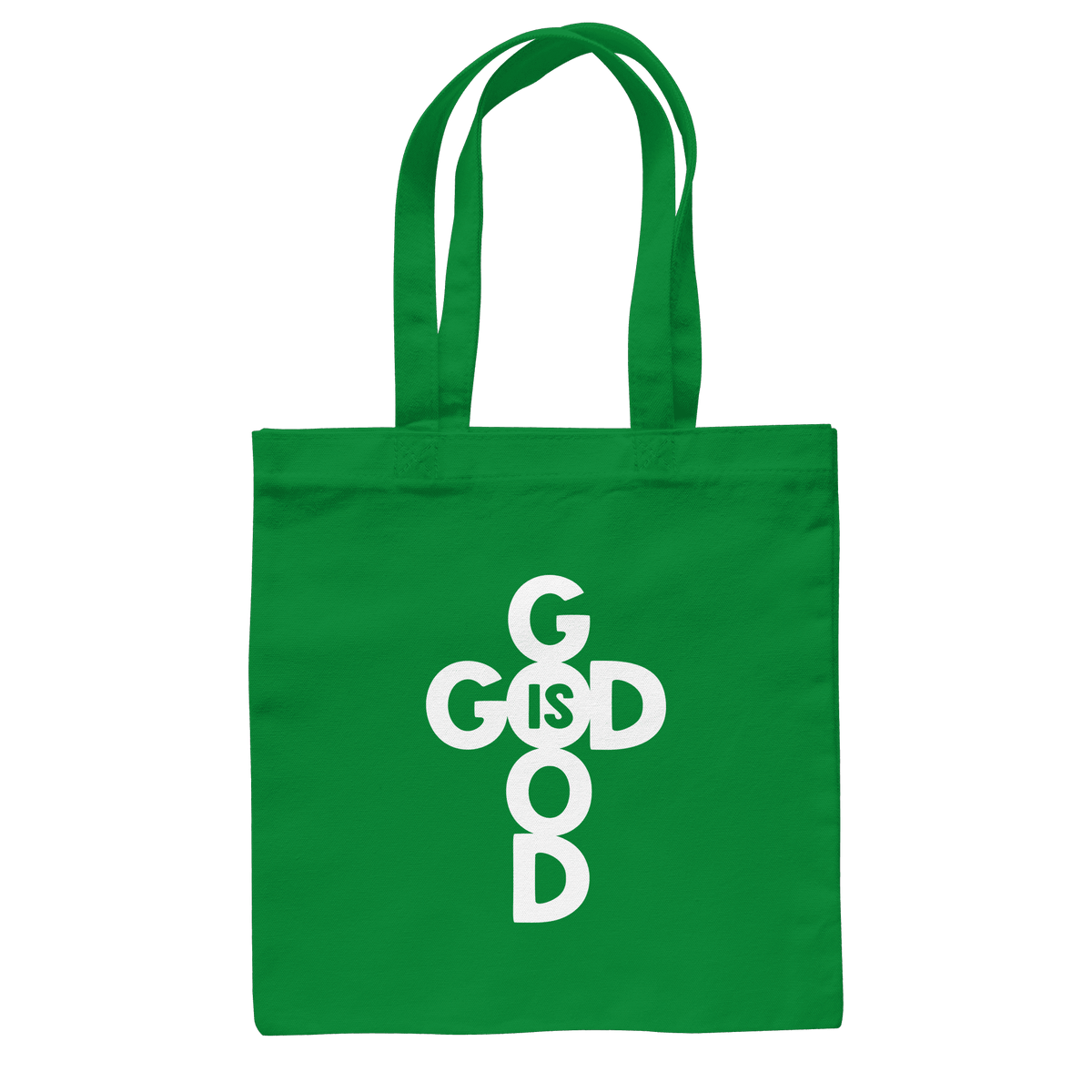 God is Good | Christliche Kleidung & Geschenke im Kreuz-Design - Baumwolltasche - Taschen - Kelly Green - GfoitMa