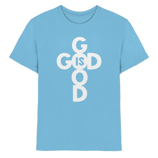 God is Good | Christliche Kleidung & Geschenke im Kreuz-Design - Kids Premium Shirt - Kids & Babys - Sky Blue - GfoitMa