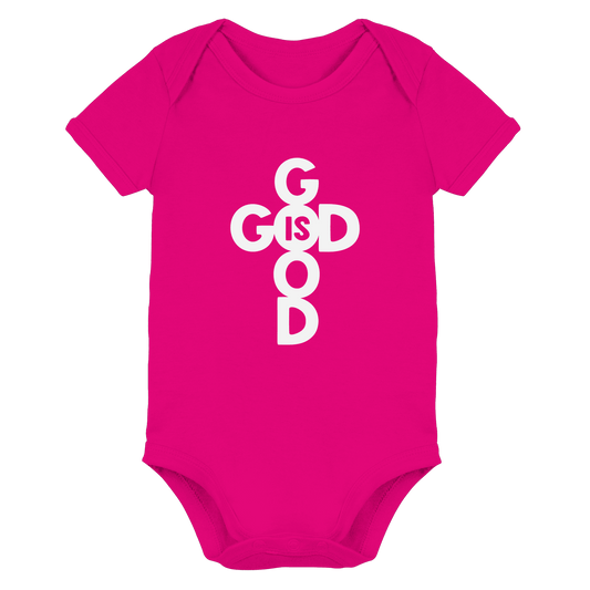 God is Good | Christliche Kleidung & Geschenke im Kreuz-Design - Organic Baby Bodysuit - Kids & Babys - Fuchsia Organic - GfoitMa