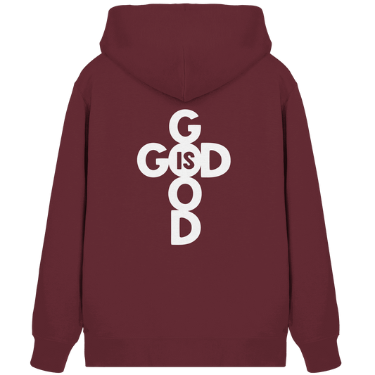 God is Good | Christliche Kleidung & Geschenke im Kreuz-Design - Organic Zipper - Jacken/ Zipper - Burgundy - GfoitMa