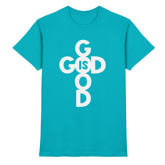 God is Good | Christliche Kleidung & Geschenke im Kreuz-Design - Premium Shirt - Unisex-Shirts - Swimming Pool - GfoitMa