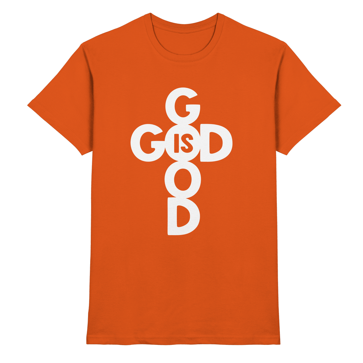 God is Good | Christliche Kleidung & Geschenke im Kreuz-Design - Premium Shirt - Unisex-Shirts - Orange - GfoitMa