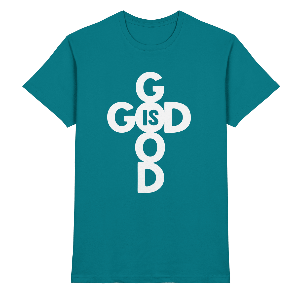 God is Good | Christliche Kleidung & Geschenke im Kreuz-Design - Premium Shirt - Unisex-Shirts - Diva Blue - GfoitMa