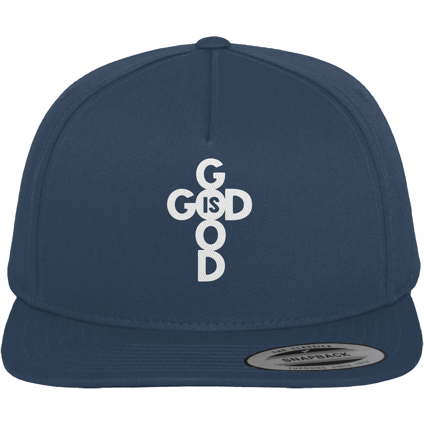 God is Good | Christliche Kleidung & Geschenke im Kreuz-Design - Premium Snapback - Kappen & Mützen - Navy / Green - GfoitMa