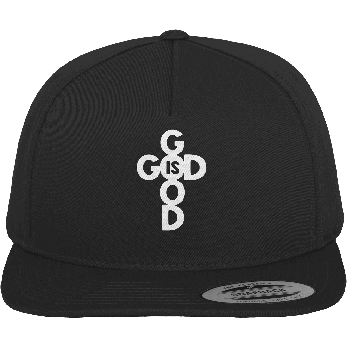 God is Good | Christliche Kleidung & Geschenke im Kreuz-Design - Premium Snapback - Kappen & Mützen - Black / Black - GfoitMa