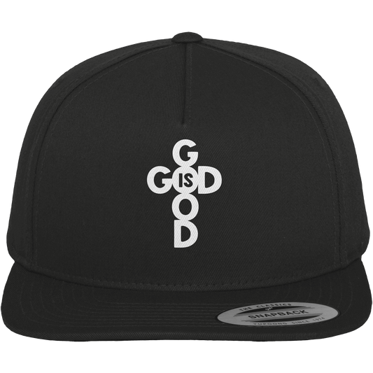 God is Good | Christliche Kleidung & Geschenke im Kreuz-Design - Premium Snapback - Kappen & Mützen - Black / Green - GfoitMa