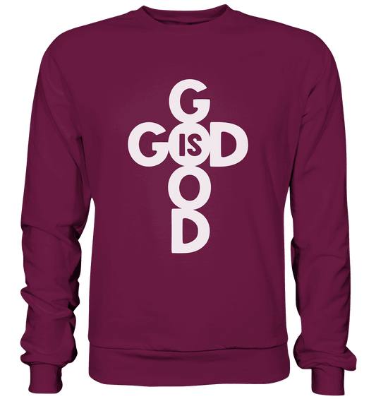 God is Good | Christliche Kleidung & Geschenke im Kreuz-Design - Premium Sweatshirt - Sweatshirts - Burgund - GfoitMa