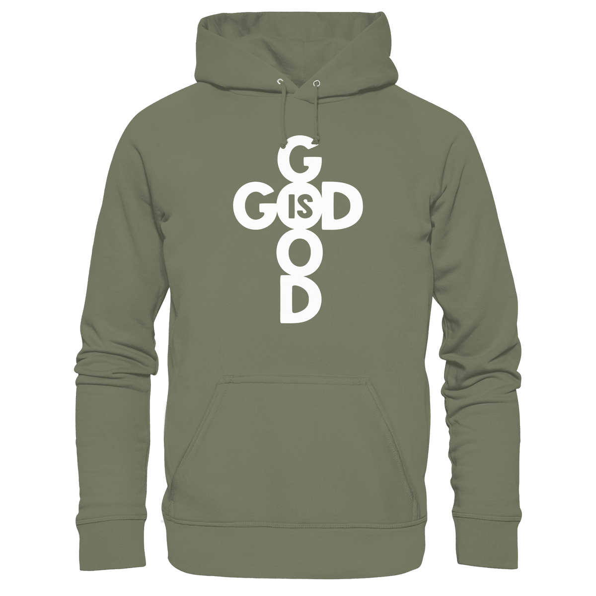 God is Good | Christliche Kleidung & Geschenke im Kreuz-Design - Premium Unisex Hoodie - Hoodies - Classic Olive - GfoitMa