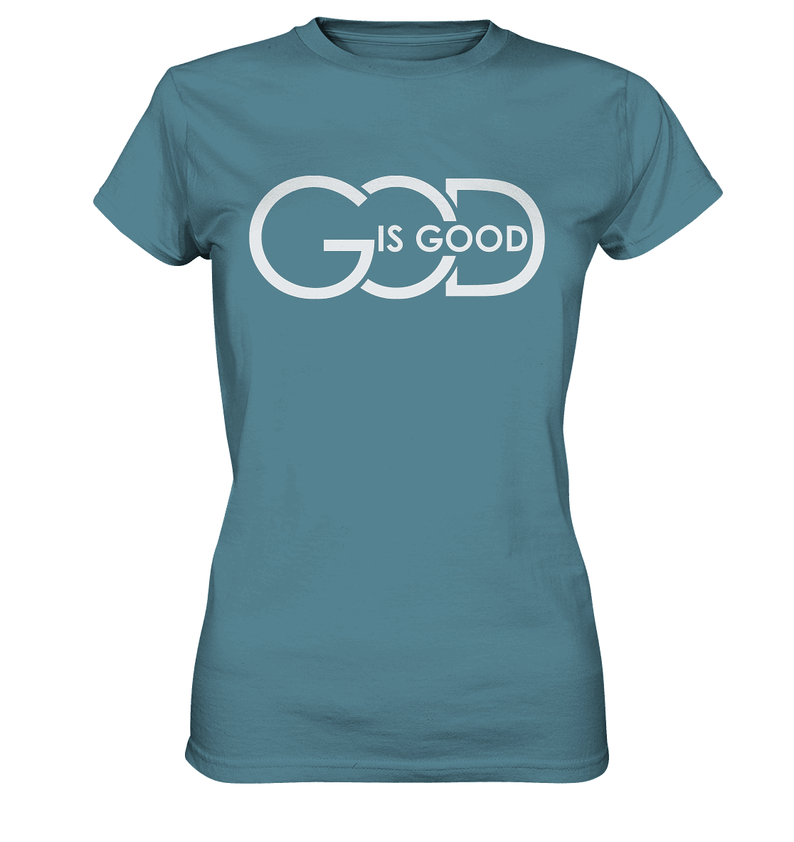 God is Good | Christliche Kleidung - Ladies Premium Shirt - Lady-Shirts - Stone Blue - GfoitMa