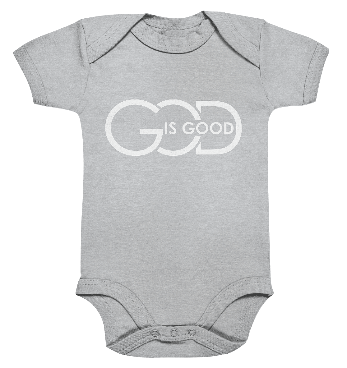 God is Good | Christliche Kleidung - Organic Baby Bodysuit - Kids & Babys - Heather Grey - GfoitMa