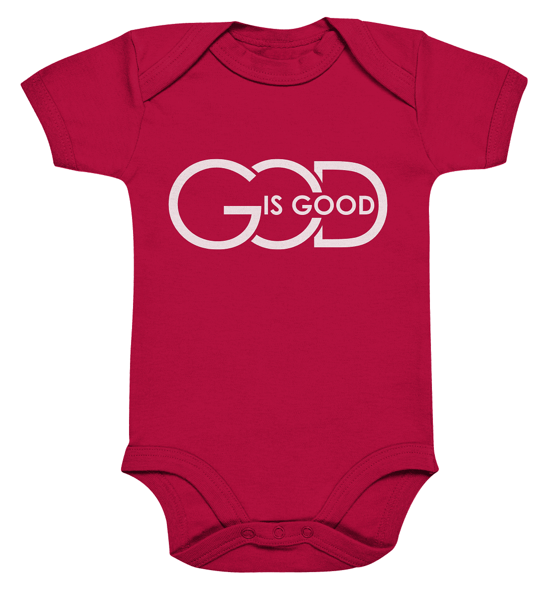 God is Good | Christliche Kleidung - Organic Baby Bodysuit - Kids & Babys - Red - GfoitMa