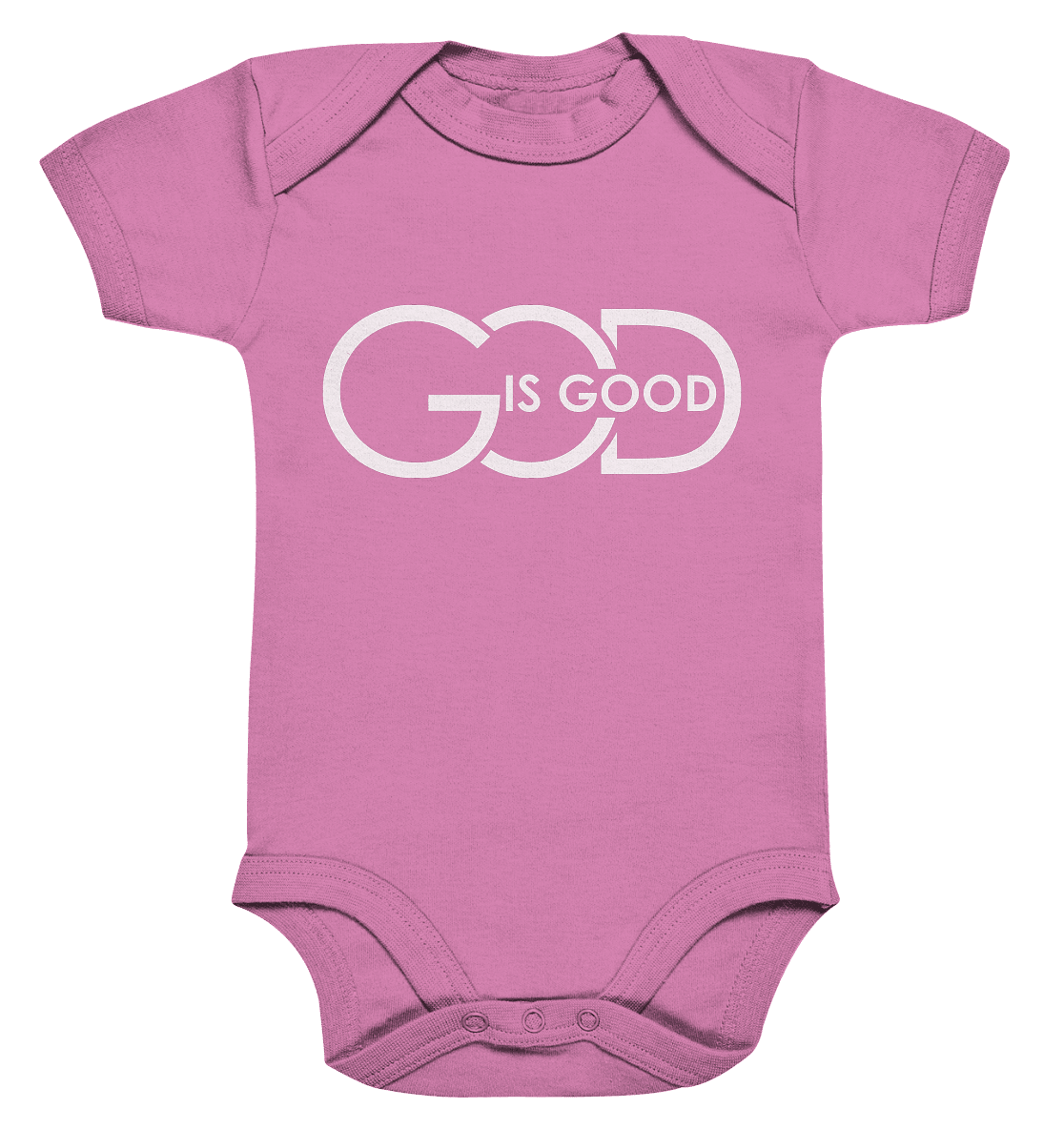 God is Good | Christliche Kleidung - Organic Baby Bodysuit - Kids & Babys - Bubble Gum Pink - GfoitMa