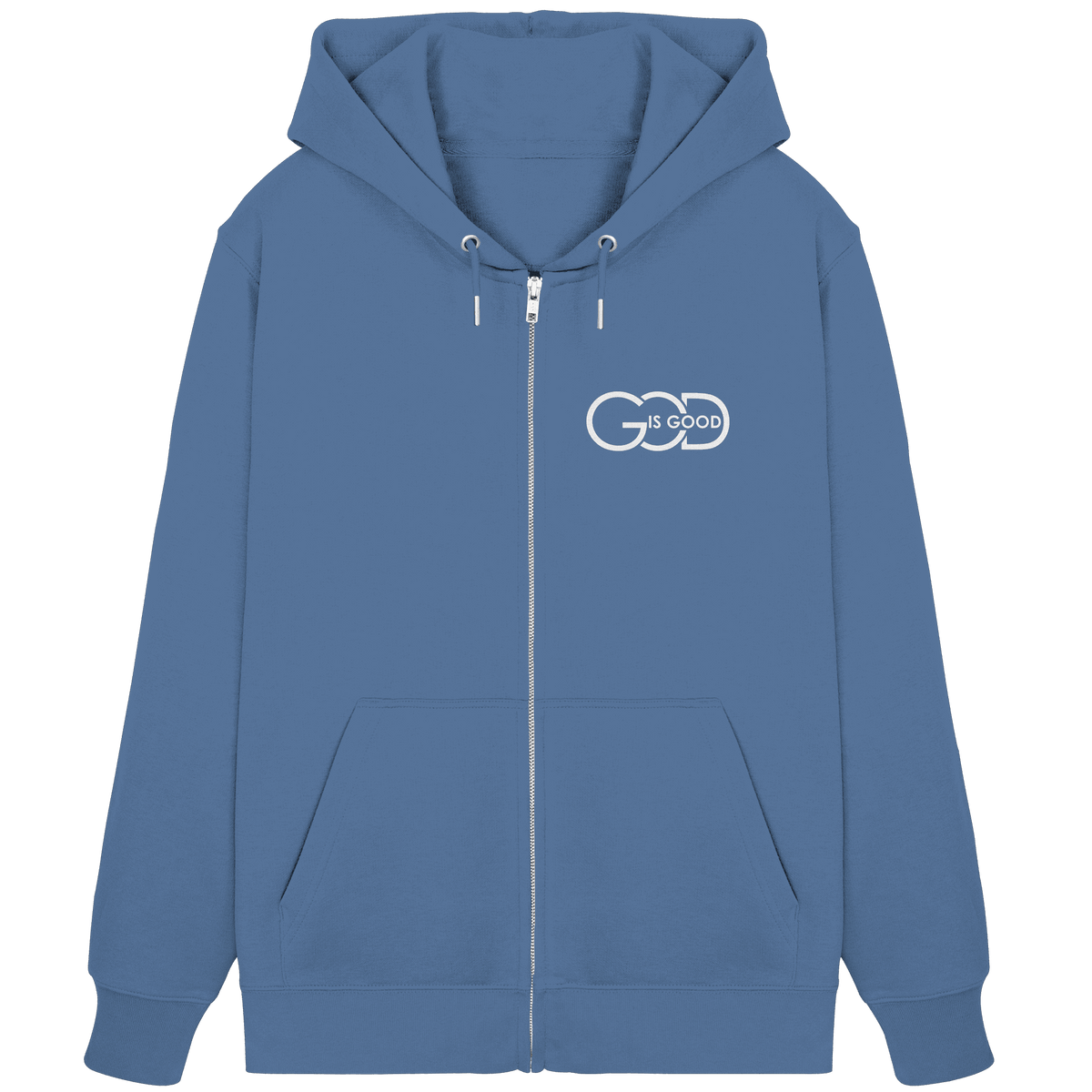 God is Good | Christliche Kleidung - Organic Zipper - Jacken/ Zipper - Bright Blue - GfoitMa