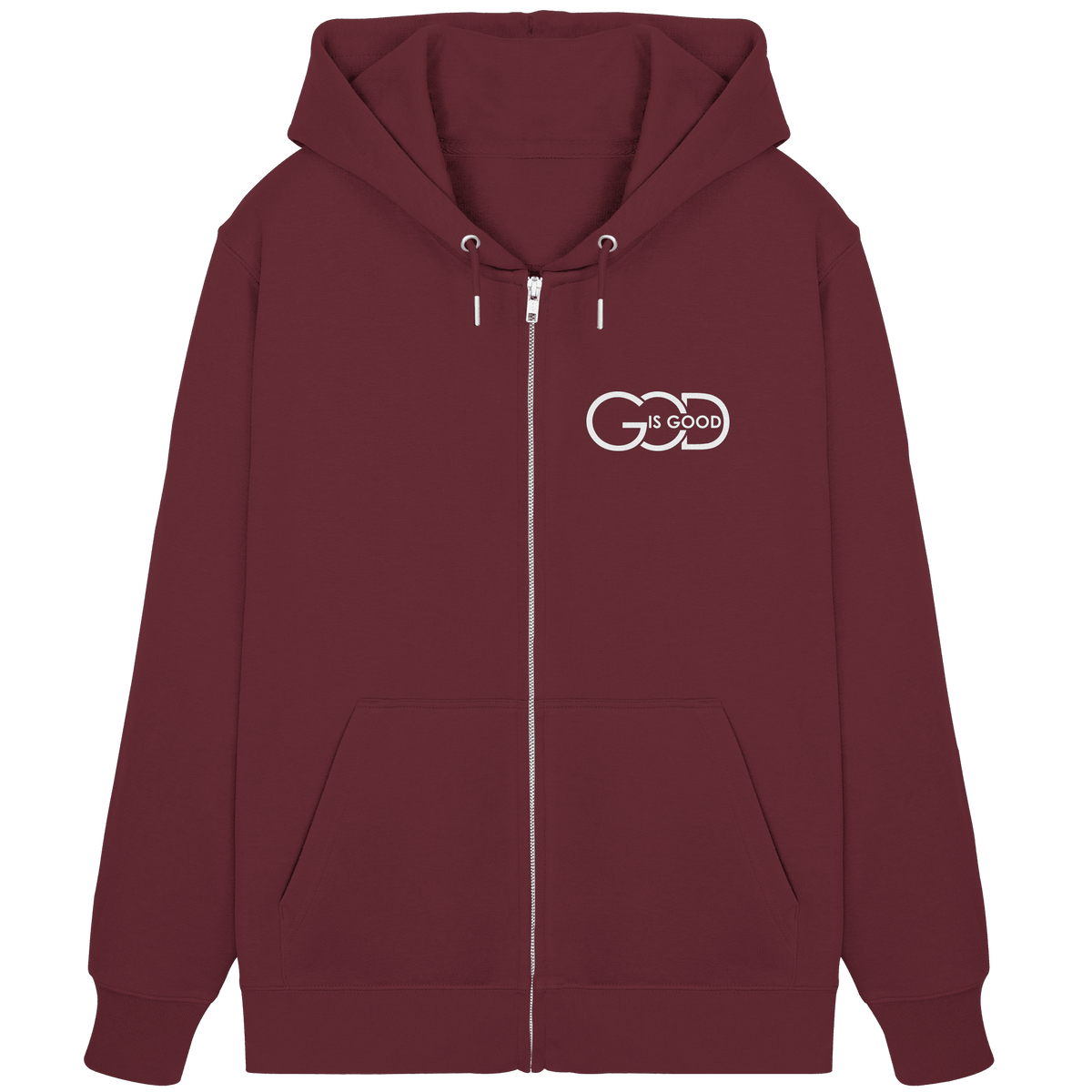 God is Good | Christliche Kleidung - Organic Zipper - Jacken/ Zipper - Burgundy - GfoitMa