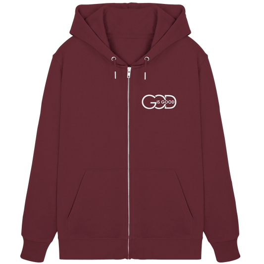 God is Good | Christliche Kleidung - Organic Zipper - Jacken/ Zipper - Burgundy - GfoitMa
