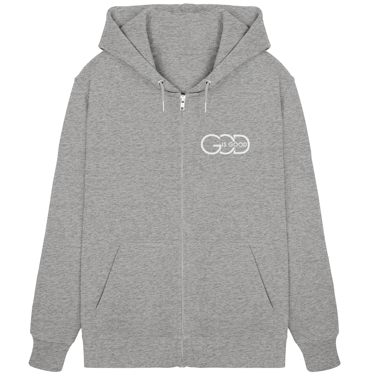God is Good | Christliche Kleidung - Organic Zipper - Jacken/ Zipper - Heather Grey - GfoitMa