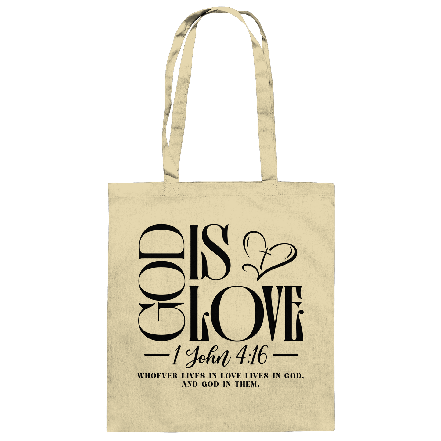 God Is Love – 1. John 4:16 | Ein Statement des Glaubens - Baumwolltasche - Taschen - Natural - GfoitMa