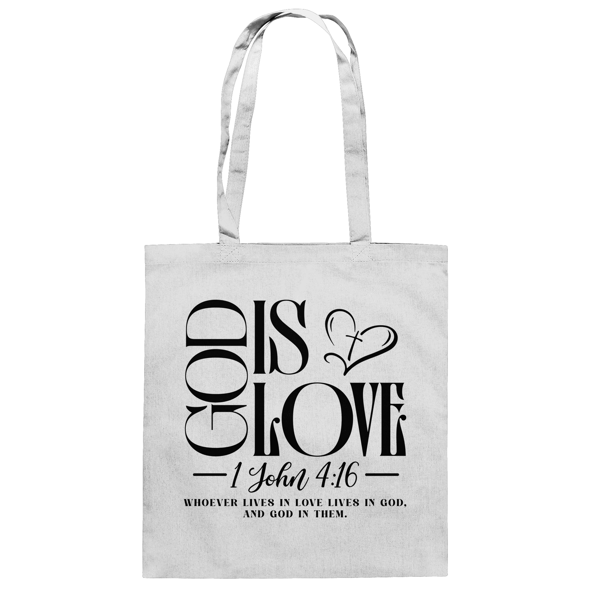 God Is Love – 1. John 4:16 | Ein Statement des Glaubens - Baumwolltasche - Taschen - White - GfoitMa