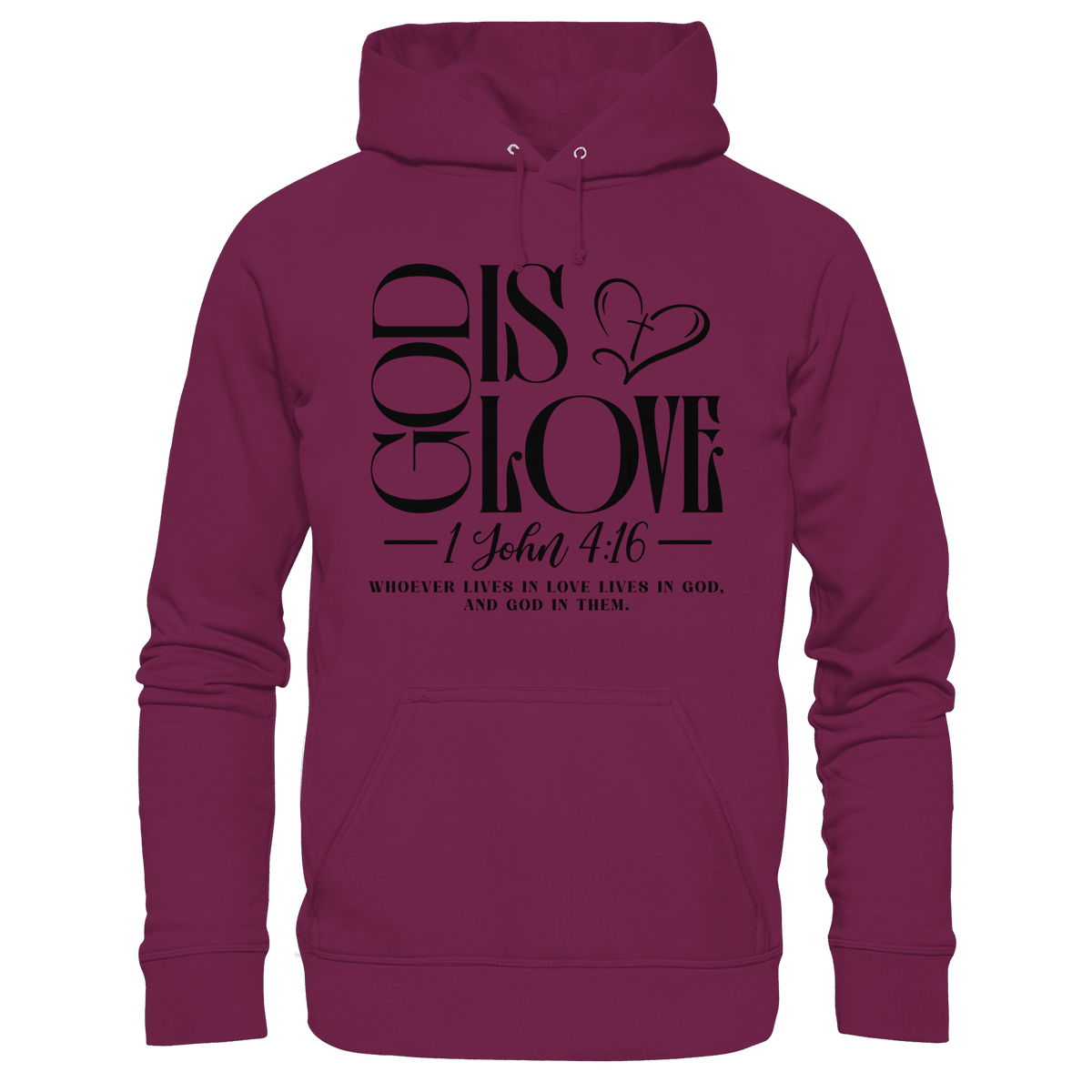 God Is Love – 1. John 4:16 | Ein Statement des Glaubens - Kids Premium Hoodie - Kids & Babys - Burgund - GfoitMa